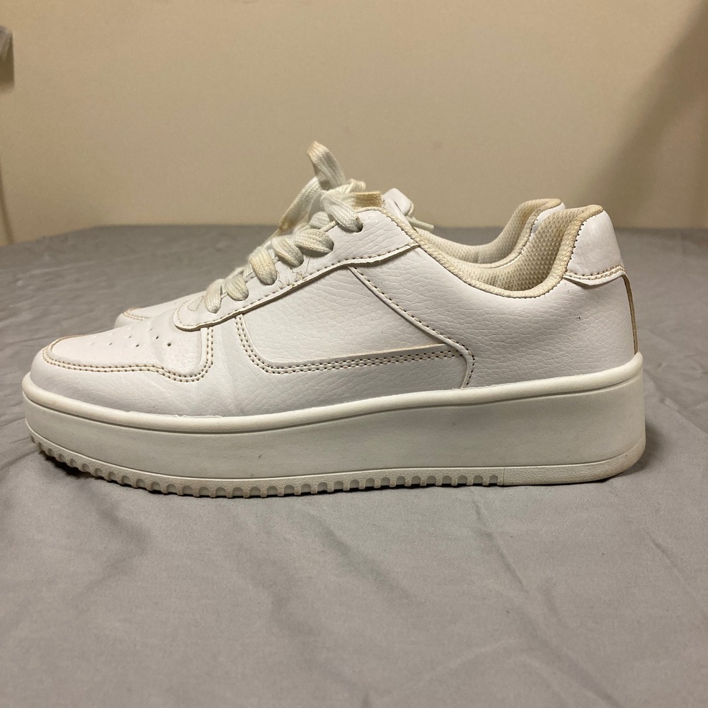 No Boundaries Womens White Platform Sneakers Memory Foam WMNB40AC007 Size 7.5 - Picture 2 of 8